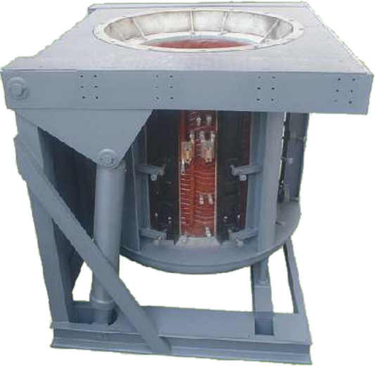 Steel frame induction furnace crucible